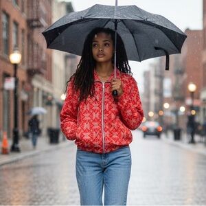 Adidas Originals Regen Trefoil Women's Windbreaker/Rain Jacket Size-L NWT RARE!